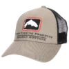 Simms Trout Icon Trucker Hat -Hang Time Shop 12226 276 trout icon trucker tan s21 hires