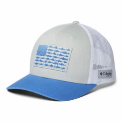 Columbia Men's PFG Mesh Snap Back Fish Flag Ball Cap -Hang Time Shop 1837001 040 f preview download
