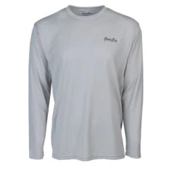 Bimini Bay Men's Cabo Crew V Long-Sleeve Shirt With BloodGuard Plus -Hang Time Shop Bimini Bay Cabo Crew Grey Light 1