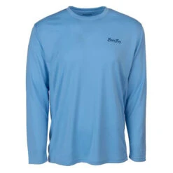 Bimini Bay Men's Cabo Crew V Long-Sleeve Shirt With BloodGuard Plus -Hang Time Shop Bimini Bay Cabo Crew Placid Blue 1