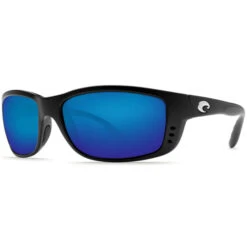 Costa Del Mar Zane Glass Lens Polarized Sunglasses -Hang Time Shop CDM zn11 Matte Black Blue Mirror 3