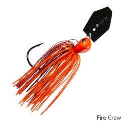 Z-Man ChatterBait JackHammer Bladed Jig Lure -Hang Time Shop ChatterBait JackHammer Bladed Jig Lure Fire Craw