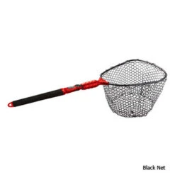 EGO S2 Slider Compact Rubber Mesh Landing Net -Hang Time Shop EGO72011 S2 Slider Compact Rubber Landing Net Blac