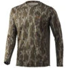 Huk Men's Icon X Mossy Oak Bottomland Crew Performance Fishing Long-Sleeve Shirt -Hang Time Shop H1200453 922MossyOakBottomland 1