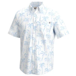 Huk Men's Moon Kona Palm Wash Print Button-Down Short-Sleeve Shirt