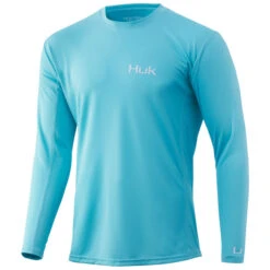 Huk Men's Icon X Long-Sleeve Shirt -Hang Time Shop HUK Icon X LS H1200386 444 Blue Radience Front Hero