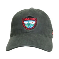 Maine Inland Fisheries And Wildlife Men's Waxed Oil Cloth Trout Hat -Hang Time Shop RC435 MaineIFW MensWaxedOilClothTroutHat DarkOlive 4