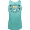 Salt Life Men's First Light Tank Top -Hang Time Shop Salt Life First Light Tank Top Aruba Blue