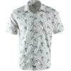 Salt Life Men's Lost At Sea Woven Performance Fishing Short-Sleeve Shirt -Hang Time Shop Salt Life Lost At Sea White