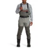 Simms Men's Freestone Stockingfoot Wader -Hang Time Shop Simms SSO13612 040 Smoke 1covermodelfront