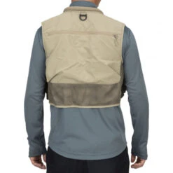 Simms Men's Tributary Fishing Vest -Hang Time Shop Simms Tributary Fishing Vest Tan model back